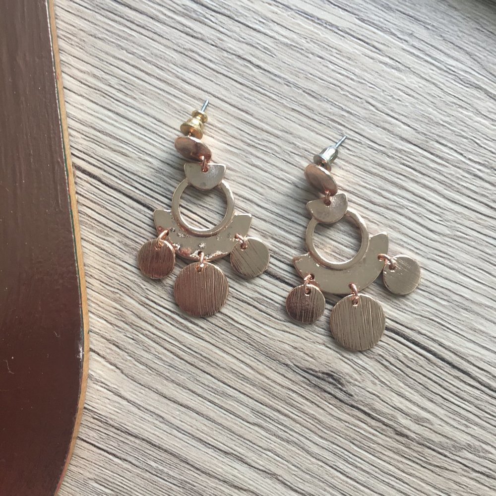 Abstract Rose Gold Earrings